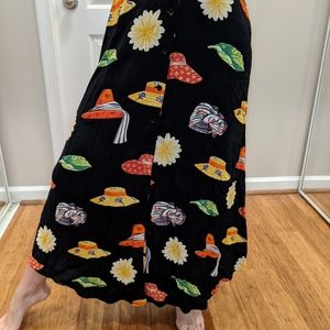 Vintage button-front maxi skirt